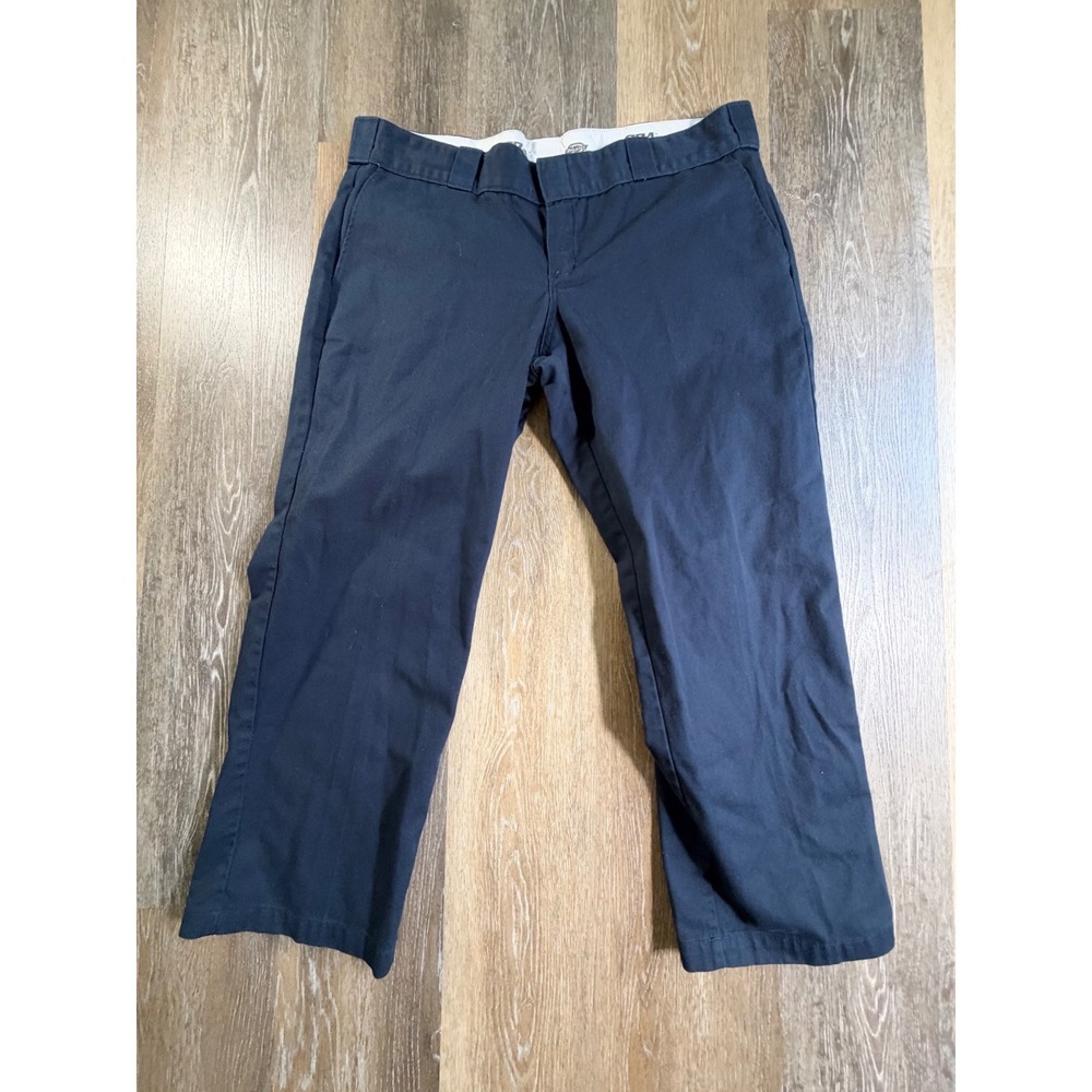 Dickies 774 Original Fit Pants Womens 14P Navy Blue Workwear Straight Leg